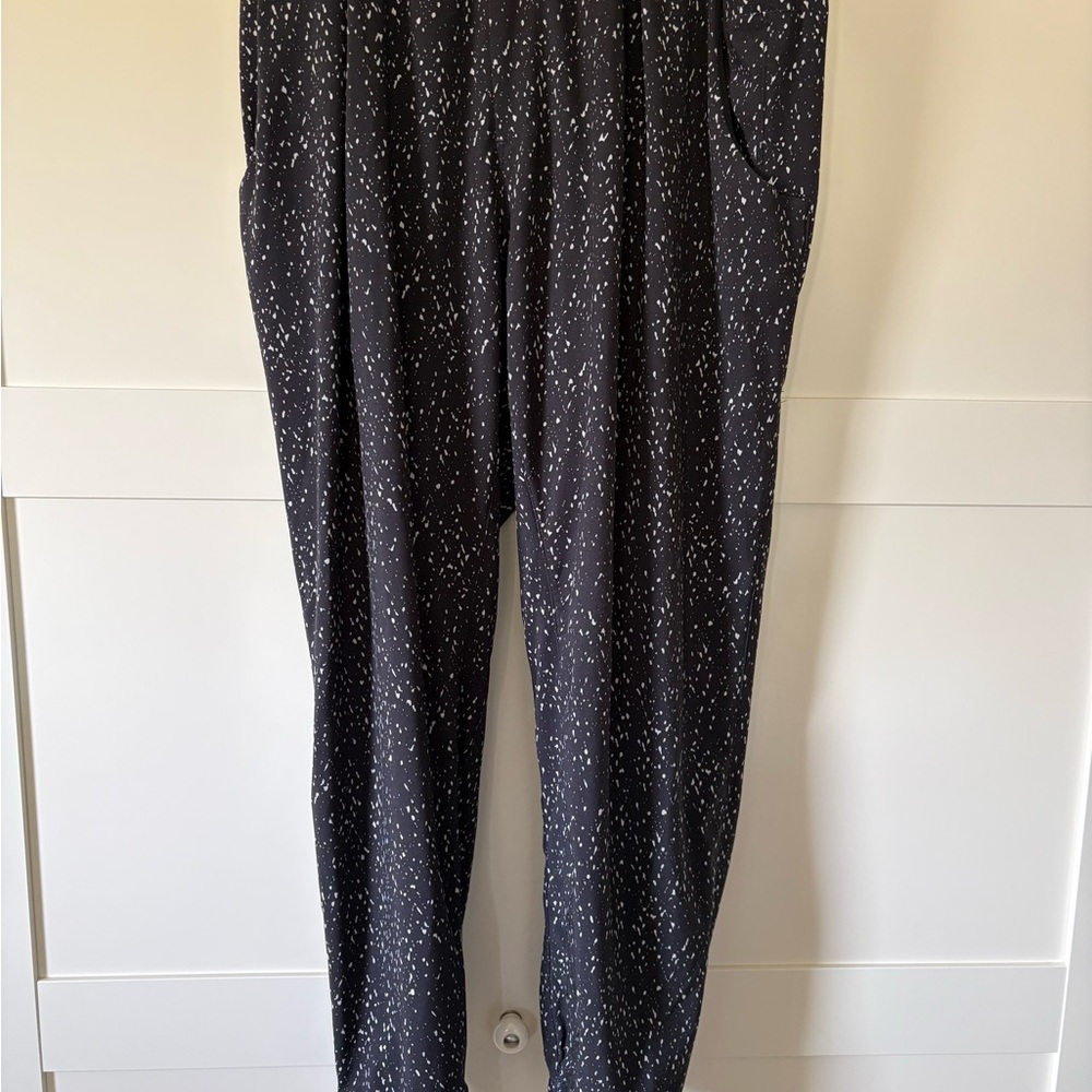 lululemon athletica Black Joggers with White Speckle Print